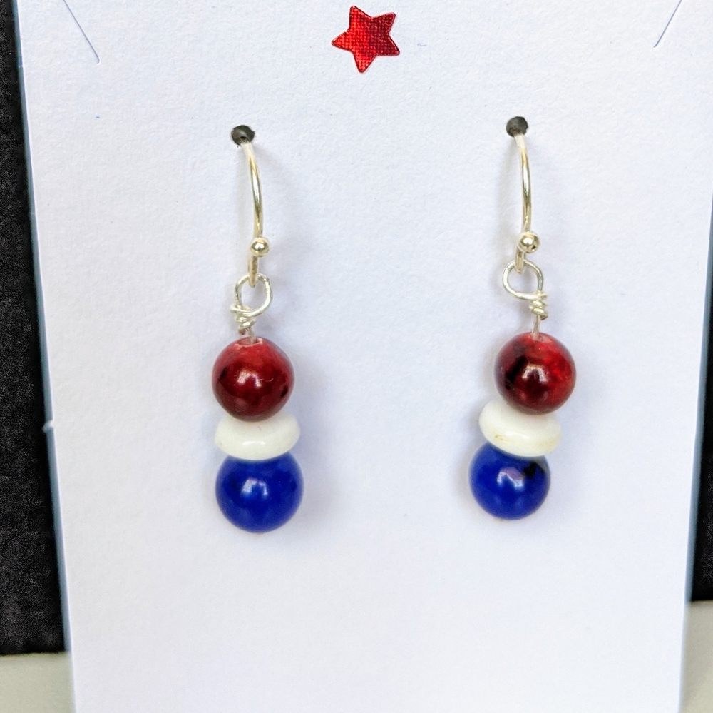 Sterling silver, quartzite, & aventurine earrings